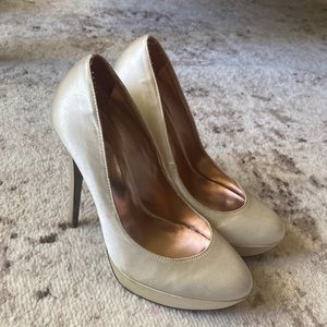 Charles David White Satin Pumps